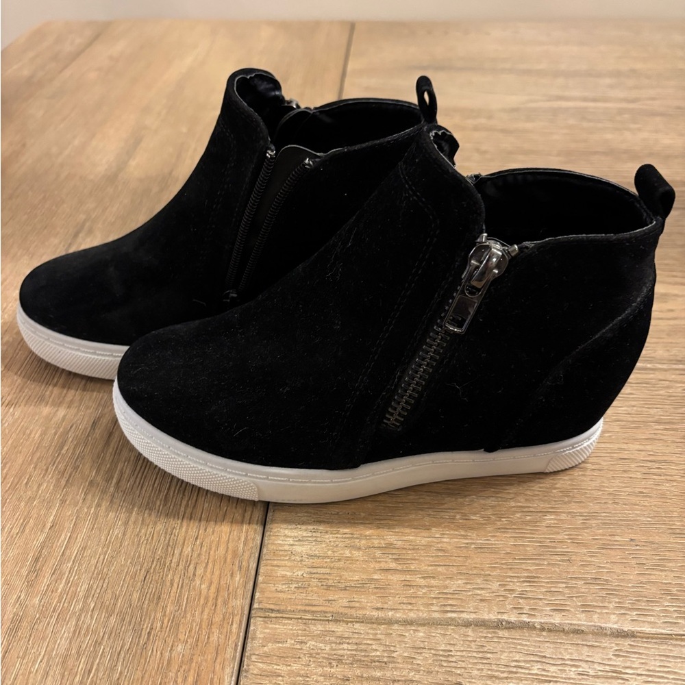 Black Ankle Wedge Boots